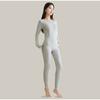 Autumn Winter Solid Color Thermal Underwear Women's Thin Sleepwear 2 Piece Sets