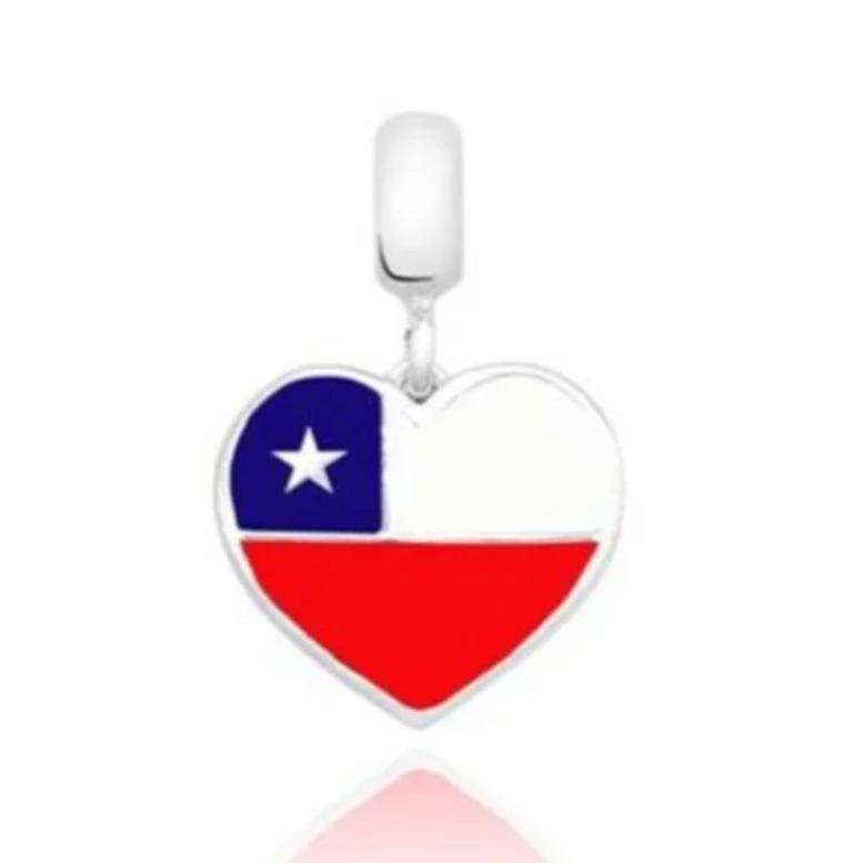 New Original 925 Silver plated DIY Women Jewelry Fine National Flag Dangle charm Bead Fit Charms Bracelet Trinket Accessories