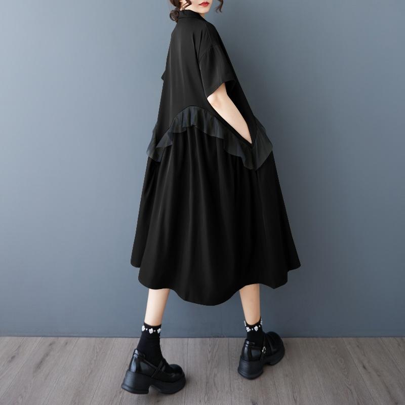 Short Sleeve Plus Size Vintage New In Dresses for Women Casual Loose Long Summer Shirt Dress