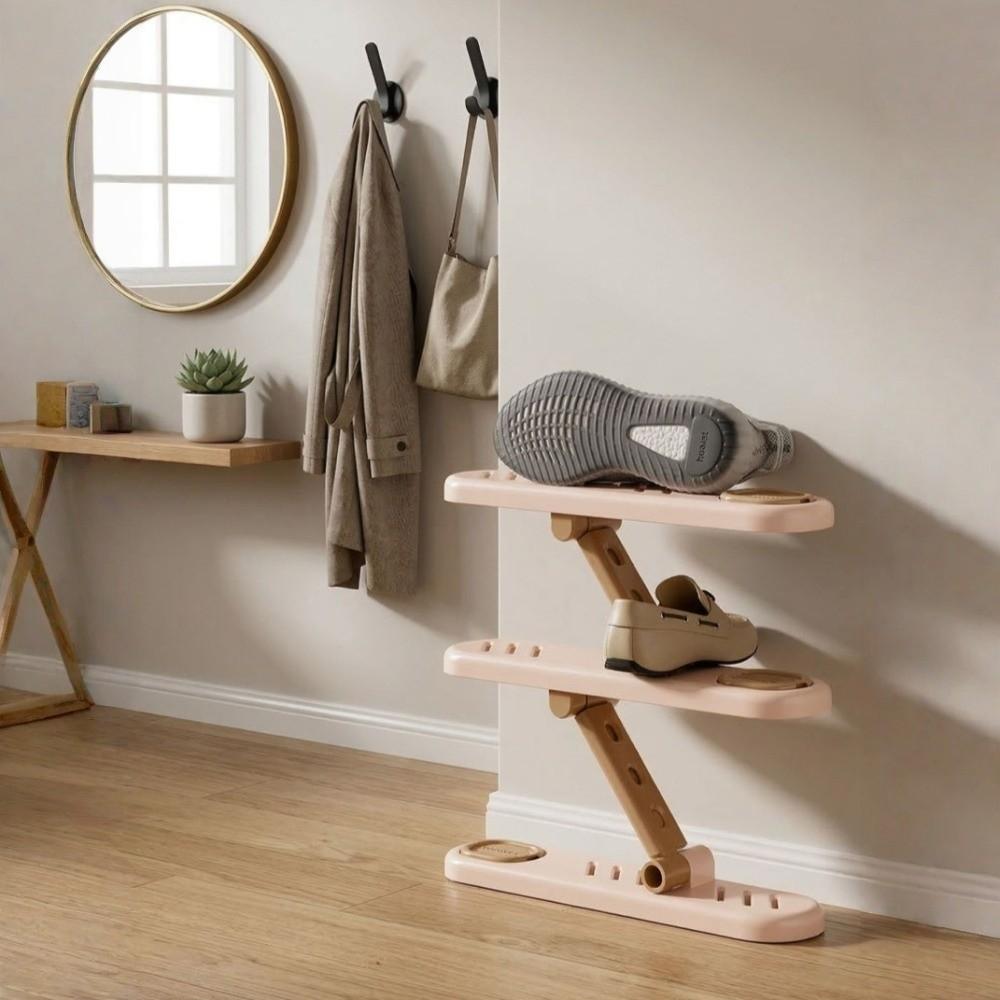 2pcs Adjustable Angle Shoes Organizer Stackable Design Shoes Rack  Under Bed