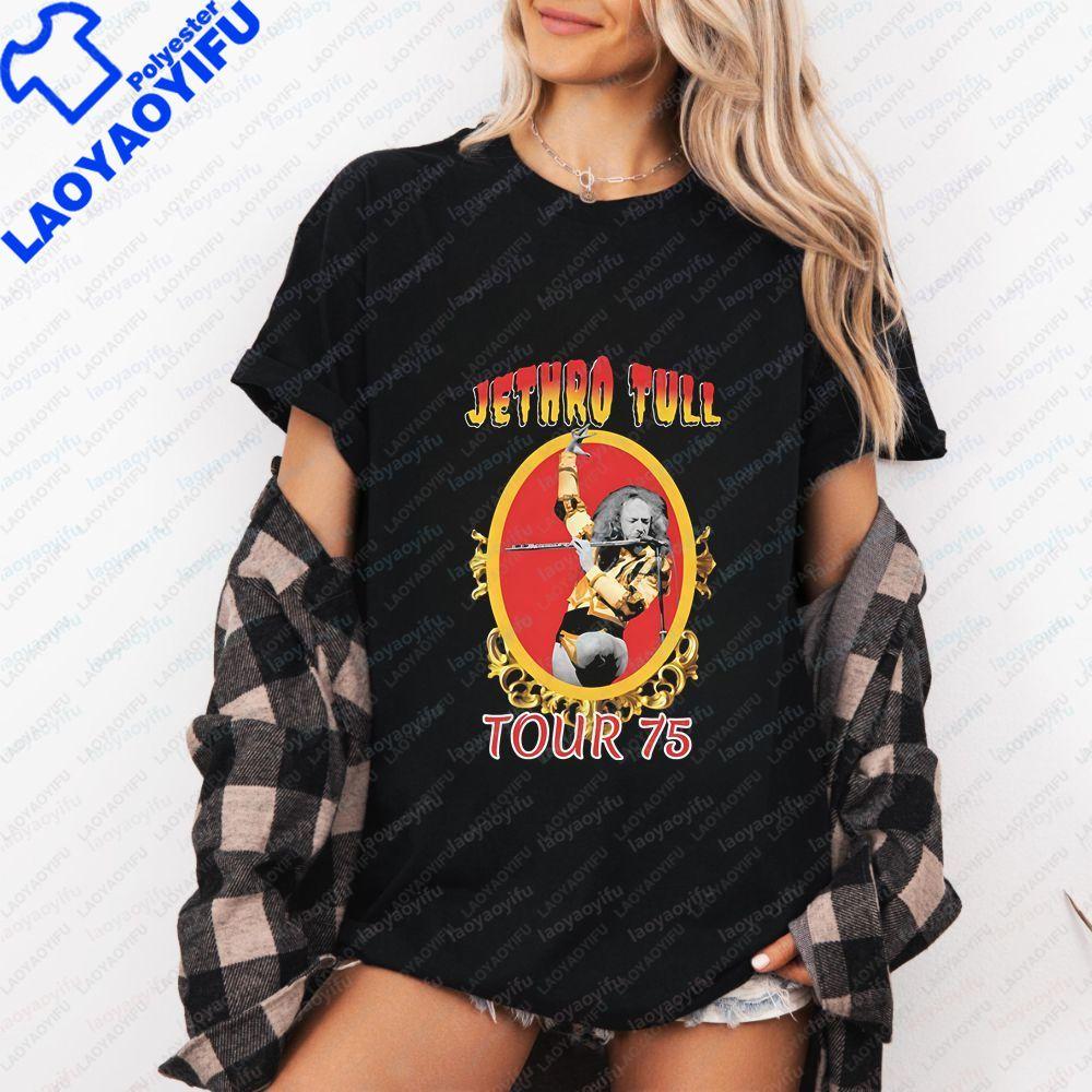Jethro Tull Retro Bootleg Music Style Summer Trend ShortSleeved Unisexs and WoUnisexs Universal Pattern LargeTShirt