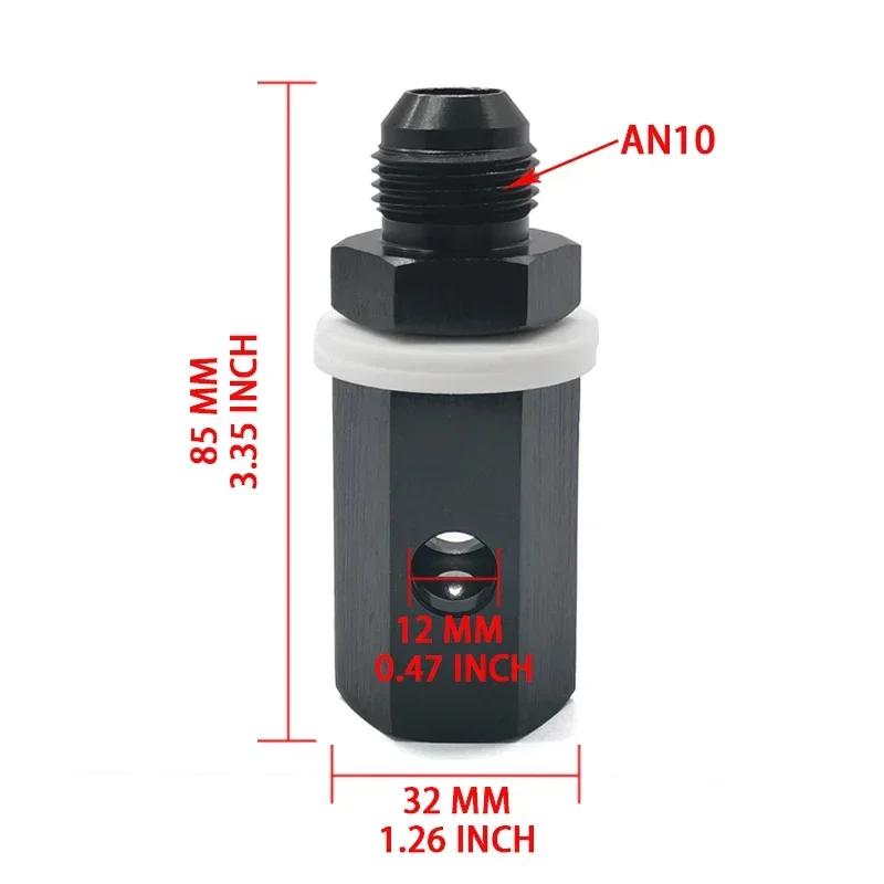 6AN 8AN 10AN Male Fuel Cell Tank Rollover Vent Valve Aluminum Black With Valve Exhaust System Auto Parts