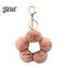 Metal Key Chain Plush Flower Keychain for Handbags, Five-petal Bag Charm, Aesthetic Handbag Pendant Fluffy Backpack Hanging Accessory Women