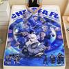 Chelsea FC Football Print FlAannel Blanket, High Quality Comfortable for All Seasons, Home Decor, Warmth and Comfort