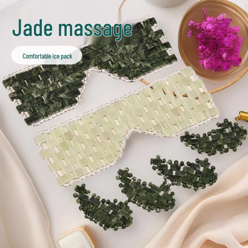 Grüner Phönix Handgewebte Xiuyu Jade Kühlende Augenmaske