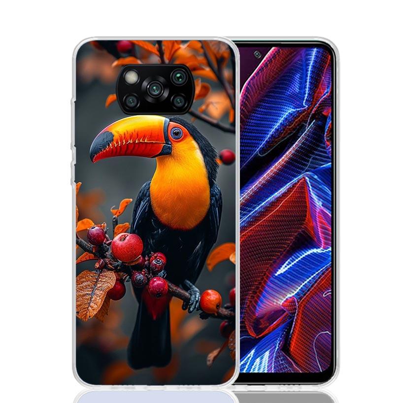 Tropical Toucan Phone Case For Xiaomi Poco X7 X6 X5 Pro F7 Ultra Redmi 15C 15 13 13C 12 12C 10 10A 10C 9 9A 9C 9T Cover Poco X7