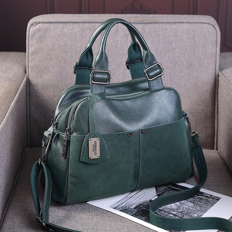 

2025 Frosted Cowhide Multi-Compartment Pillow Handbag - Women s Versatile Shoulder & Crossbody Bag