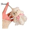 Healing Style Plush Toy Bear Charm Keychain, Cute Puppy Bag with Keychain Pendant Crocheted Accessories, Stuffed Animal for Women Girls Backpack Skin