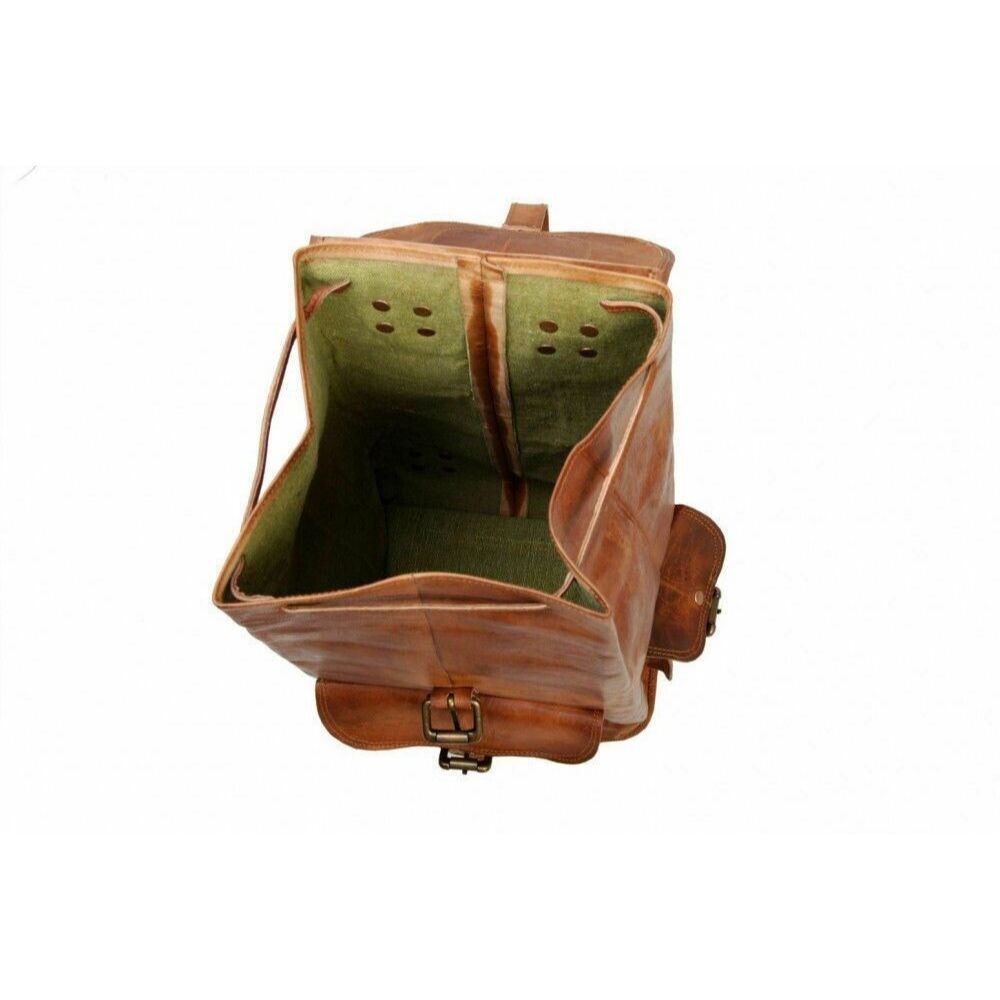 Мужская классическая дорожная сумка New School Bag из натуральной коричневой козьей кожи — фото 3