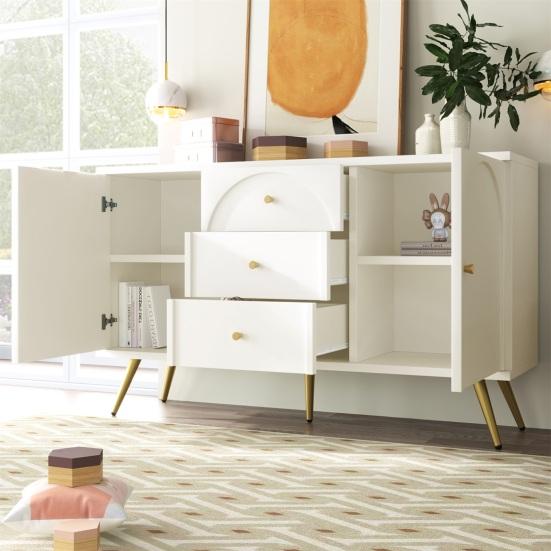 Schlafzimmertisch Metallbeine Schminktisch mit Schubladen Große Kapazität Ergonomischer Griff Make-up Schminktisch Einfach zu montieren Wohnmöbel