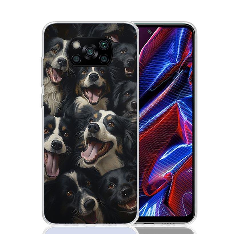 Funny Selfie Dogs Group Phone Case For Xiaomi Poco X7 X6 X5 Pro F7 Ultra Redmi 15C 15 13 13C 12 12C 10 10A 10C 9 9A 9C 9T Cover