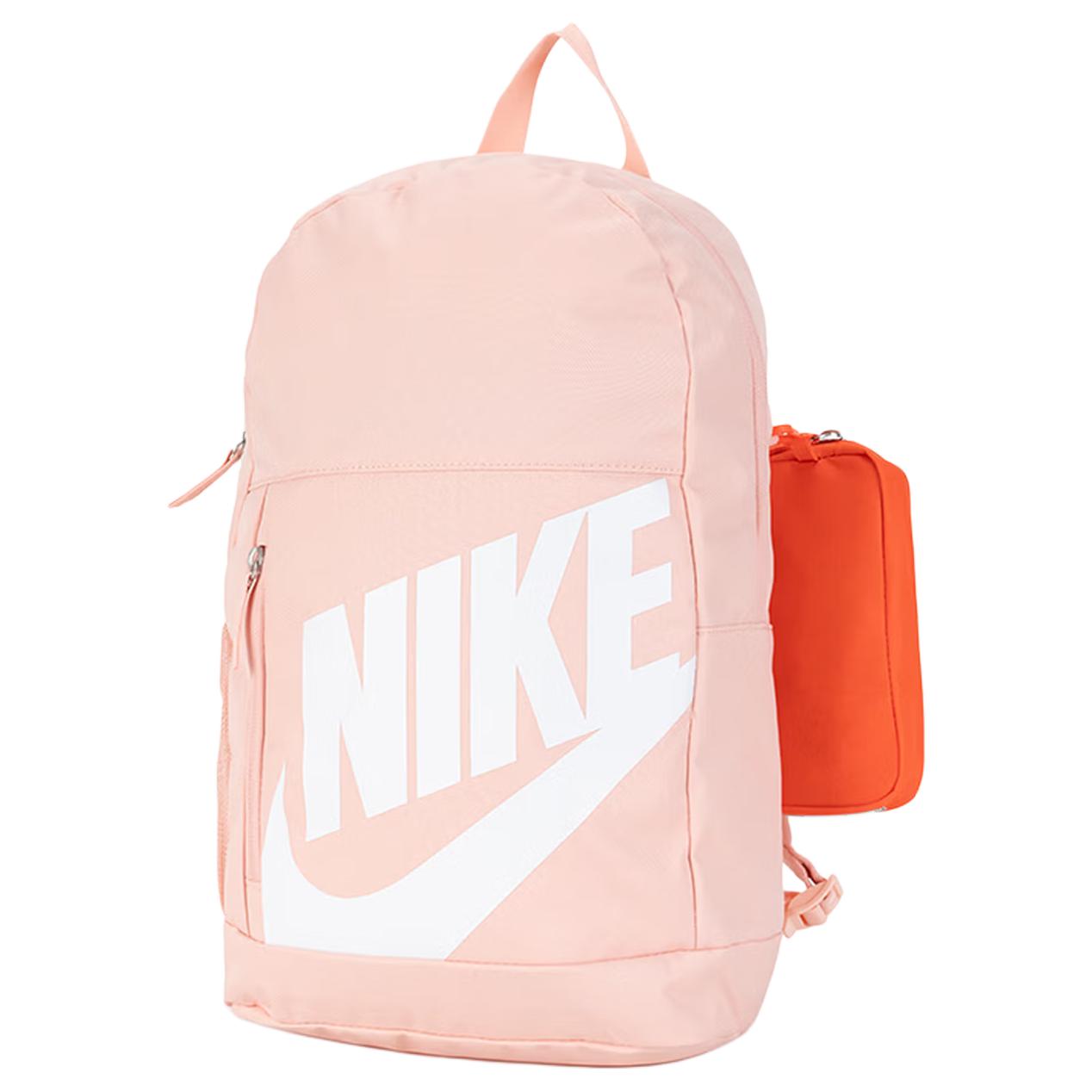 Nike 18L Brand Logo Zipper Closure Fabric Backpack Medium Unisex backpack White Orange Arctic-Orange HJ4186800 White & Orange & Arctic Orange