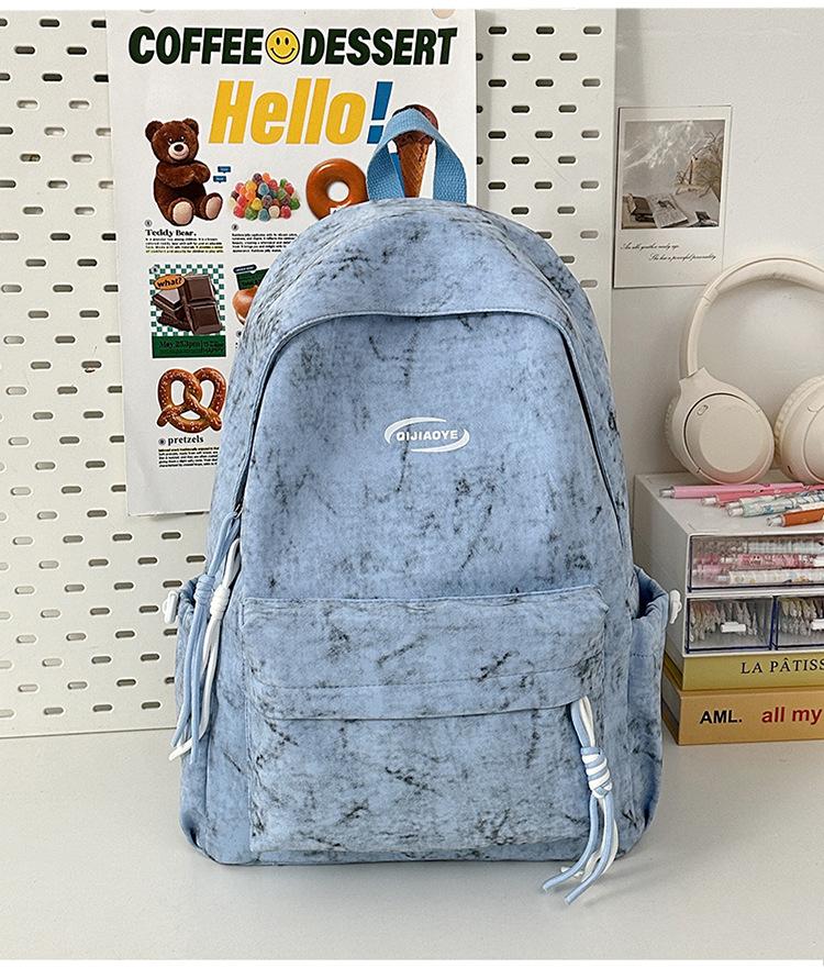 School bag college student simple tie-dye school bag niche versatile backpack large capacity Japanese backpack leisure travel shoulder bag