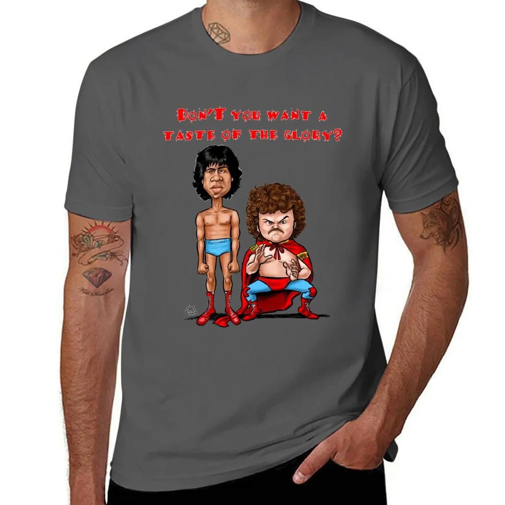 Nacho Libre Taste of the Glory T-shirt Funnys Oversizeds Mens Plain T Shirts
