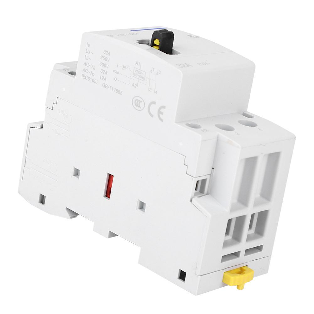 2P32A Household AC Contactor with Manual Control Function for Building Electrical 230V(1NO1NC)
