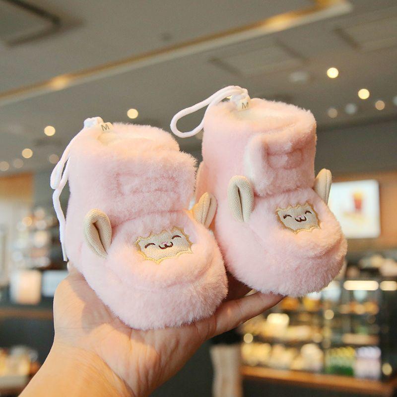 

Baby Shoes Autumn Winter Plush Soft Sole For Newborns And Toddlers 11cm розовый