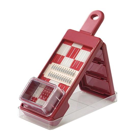 Vegetable Cutter 4-in-1 Food Chopper Grater with Blades Salad Prep Tool for Slicing Dicing Shredding Safety Restaurant Food Prep Equipment