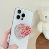 Elegant Sequins Heart Phone Holder: Women's Magnetic Ring & Stand for TV Viewing