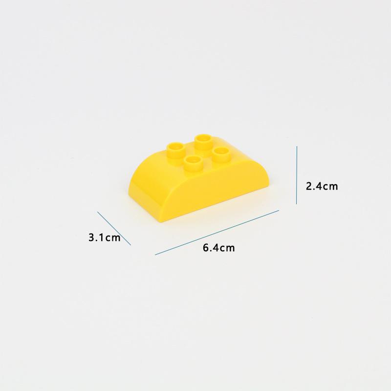 Compatible with LEGO Duplo: Double Slope 2-Hole Curved Arc Bricks for Kindergarten Toys