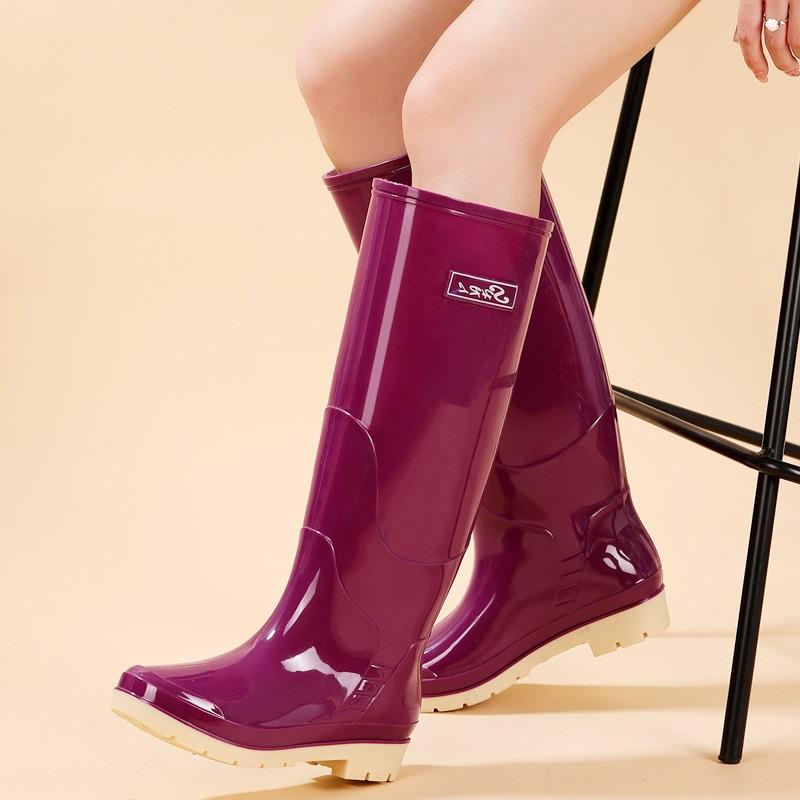 Bottes de Pluie Longues Imperméables et Antidérapantes pour Dames