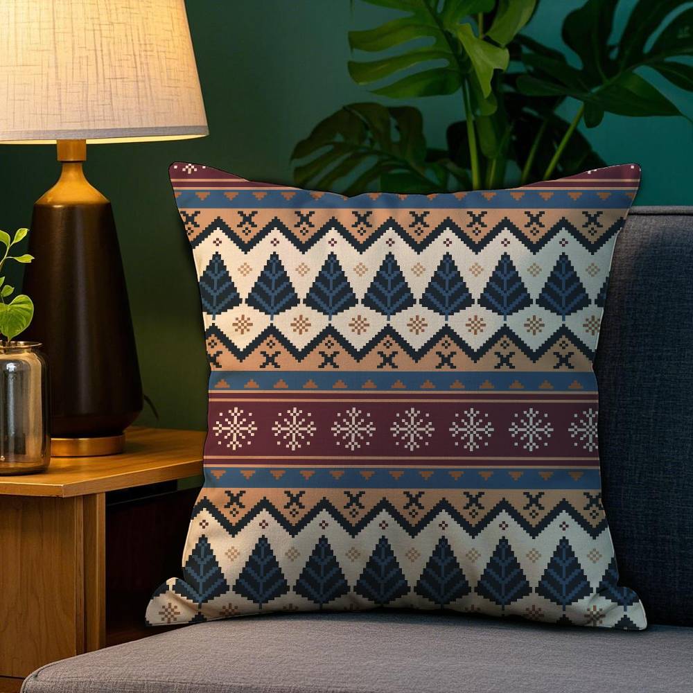 Moroccan Style Pillow Case Anti-dustmite Pillowcase Invisible Zipper Silky Short Plush Sofa Cushion Cover