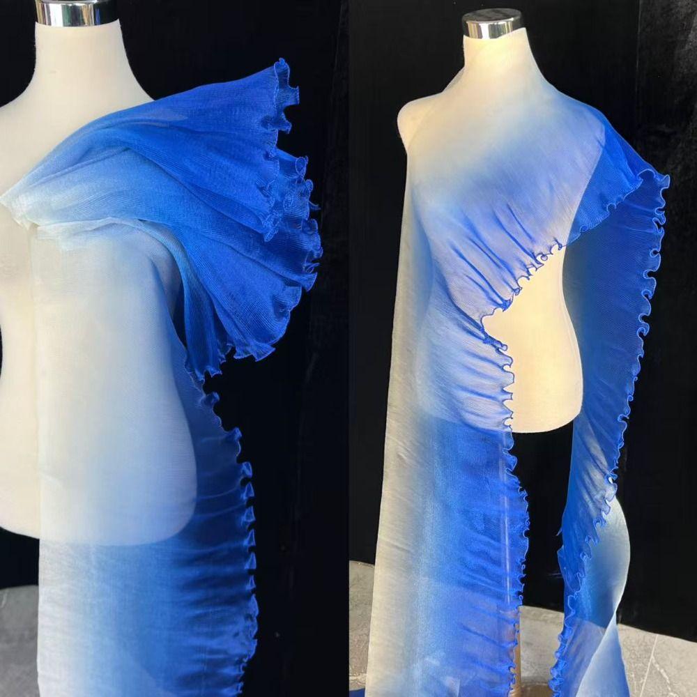 30cm Width Gradient Organza Fabric Water-Shimmer Effect Wedding Dress Material  DIY Sewing
