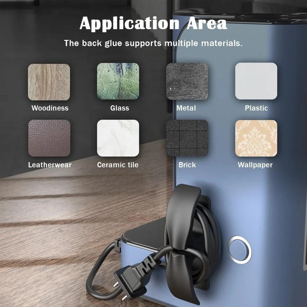 Organizator autoadeziv pentru înfășurarea cablului pentru bucătărie, cuptor cu microunde, ventilator, suport pentru depozitare cabluri pentru computer, birou, organizator de cleme de sârmă