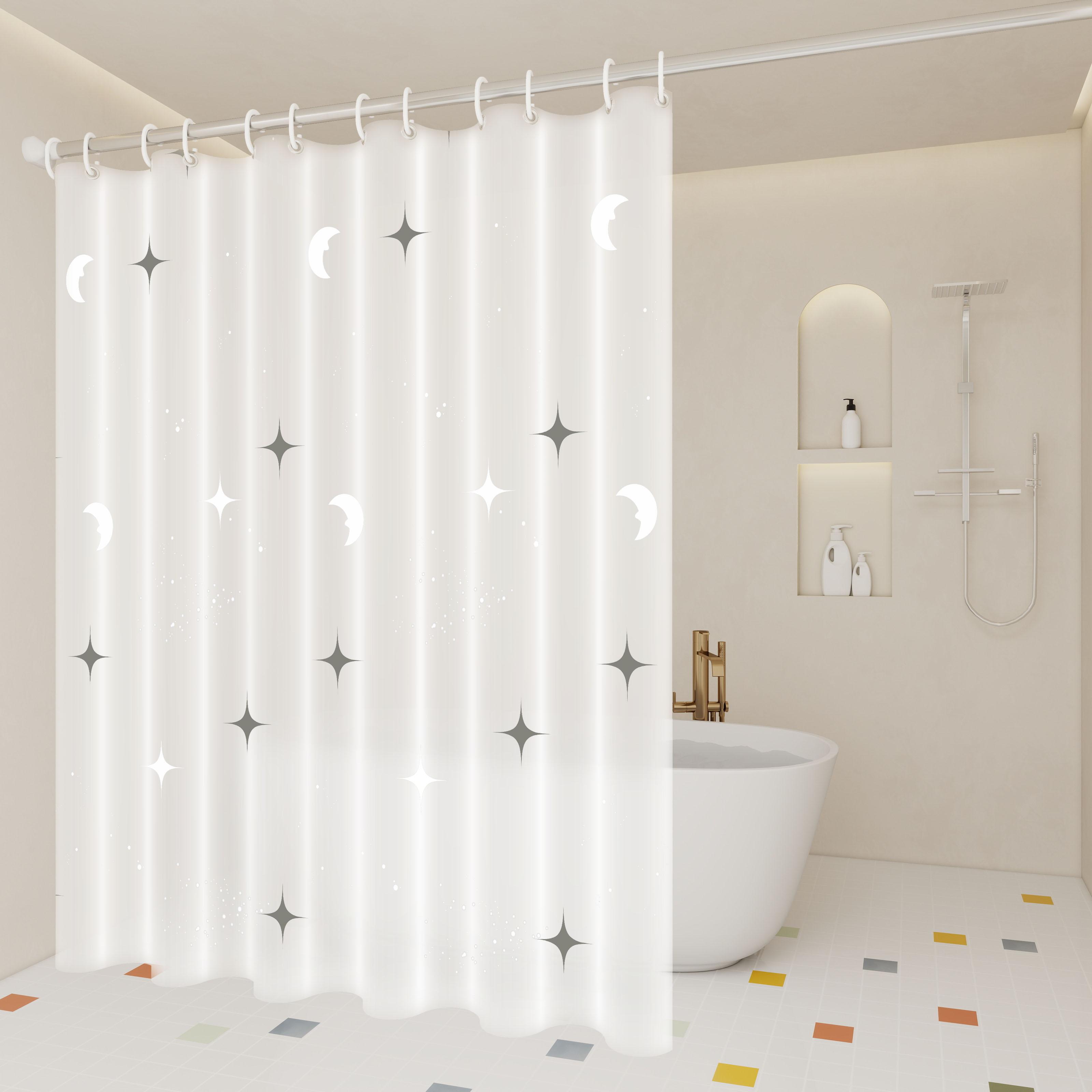 Dreamy Star and Moon Galaxy Shower Curtain, Bathroom Partition Curtain, Starlight That Twinkles Like Broken Diamond 120*180cm