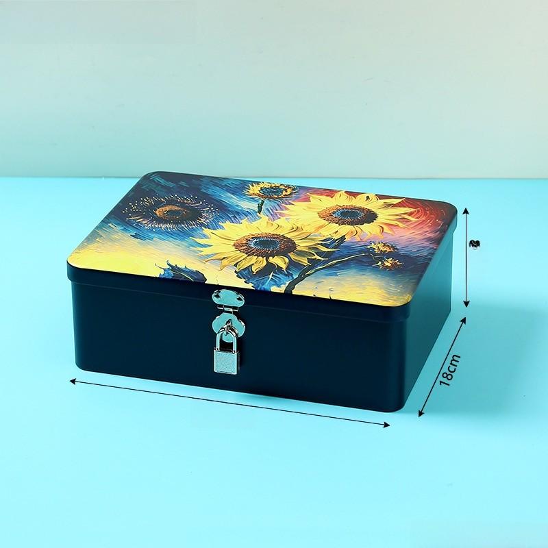 Cartoon Iron Pattern Box For Desk Drawer And Home Office Decoration Storage