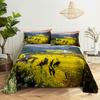 Scene Bed Sheet and Pillowcase Set Bedding Linens Cover Queen King Double Size 220x240 Trees for Bedroom Soft Twin Full Single