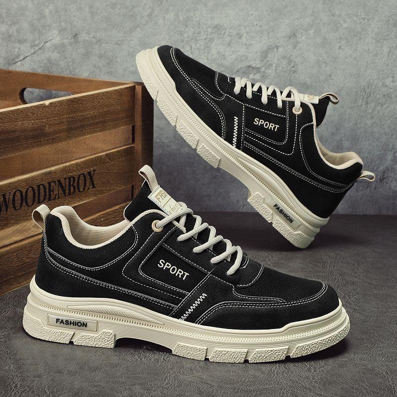 Men's shoes 2024 summer breathable new trend versatile casual board shoes men's low-top tooling leather Martin boots