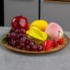 Circle-Carved Design Metal Cake Tray With Exquisite Plate Engraving Flower Golden Food Fruit Tray For Party Wedding Decoration