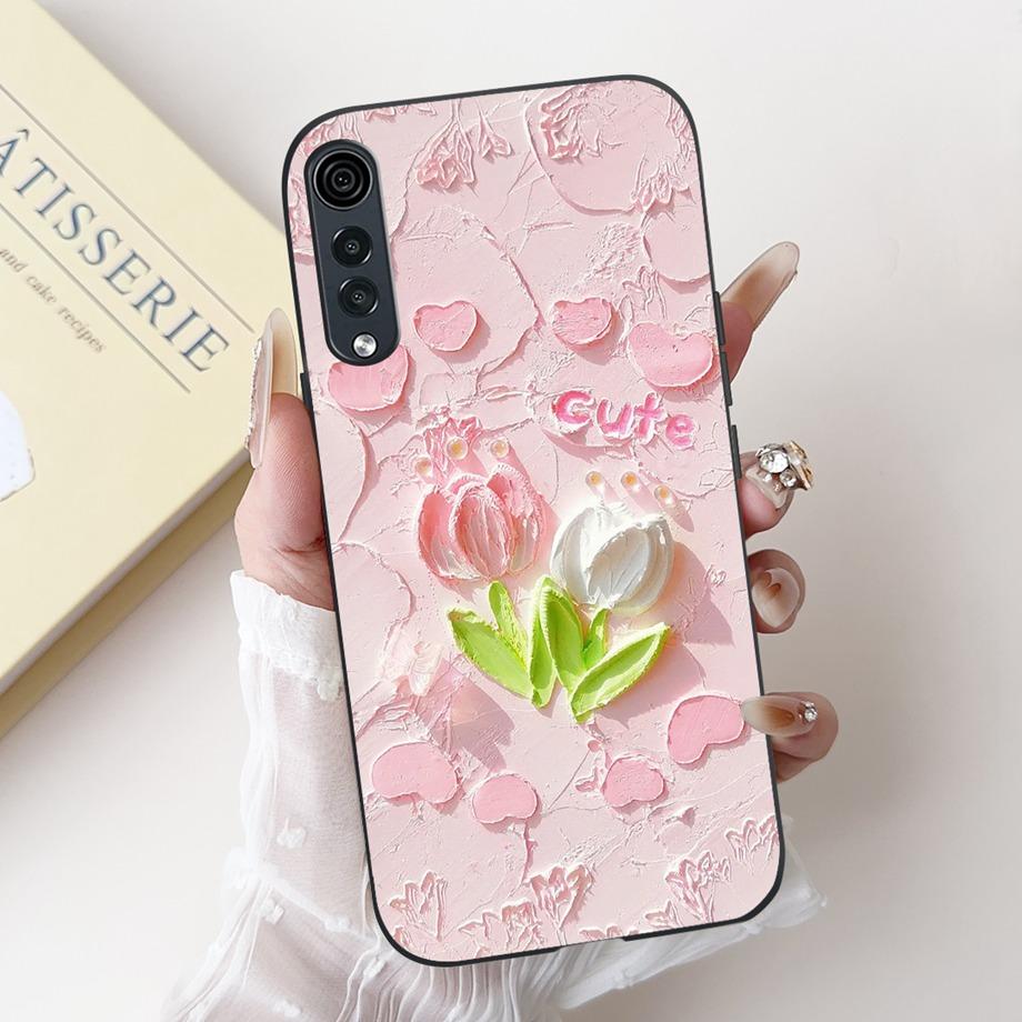 For LG Velvet 4G 5G UW Phone Case Velvet LM-G900 Back Cover Soft Matte Silicone Slim Fundas Lovely Panda Rabbit Flower Cartoon