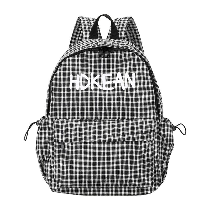 Junior School Bag Women's Check Backpack College Style Travel Backpack