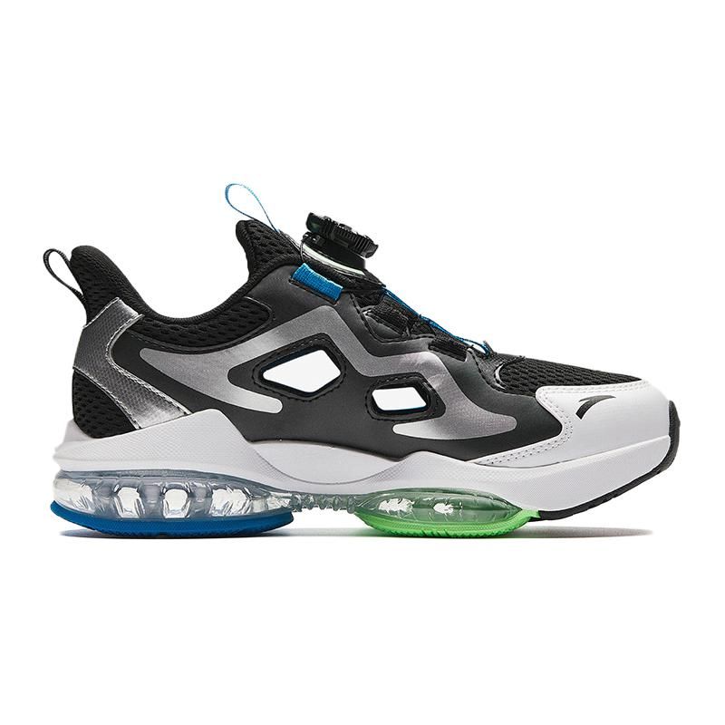 Anta Kids Synthetic Leather Sports Casual Comfortable Lightweight Durable Breathable Sandals Kids Sandals Black Silver 312426931-2