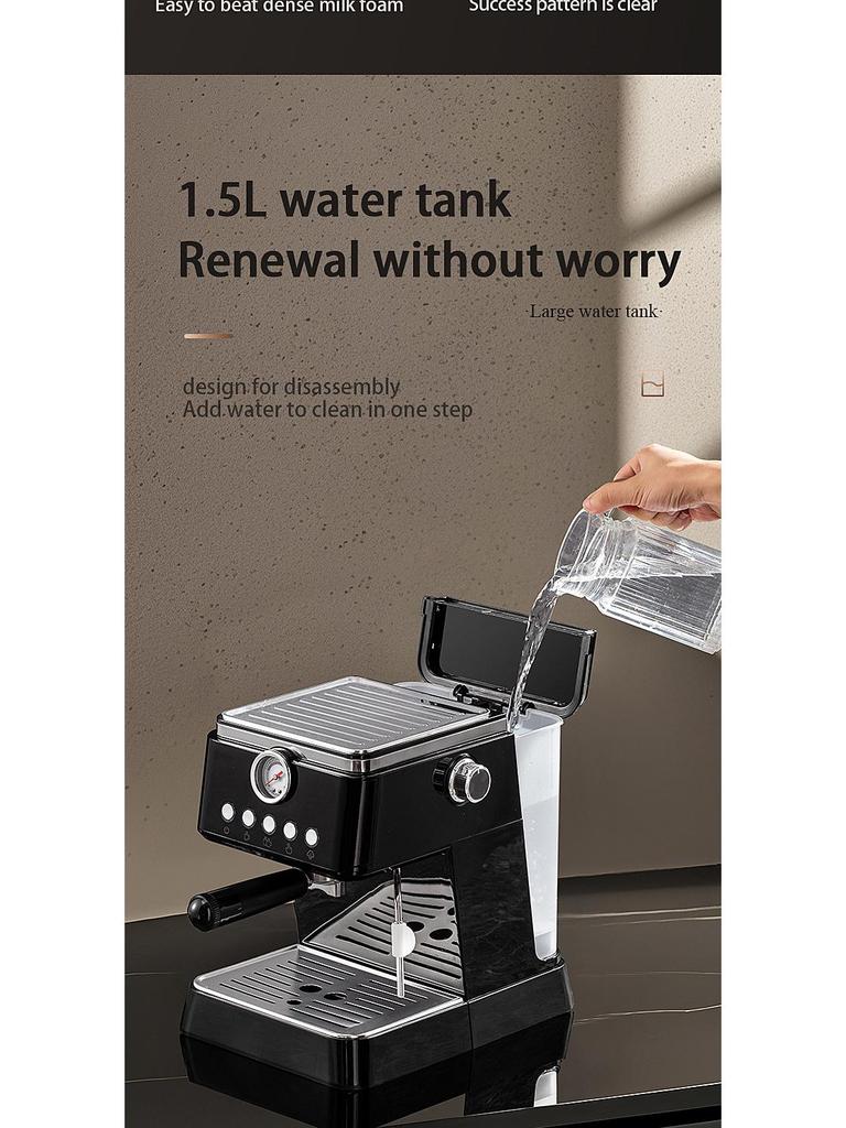 New Semi-Automatic Espresso Machine with Milk Frother & Pressure Gauge