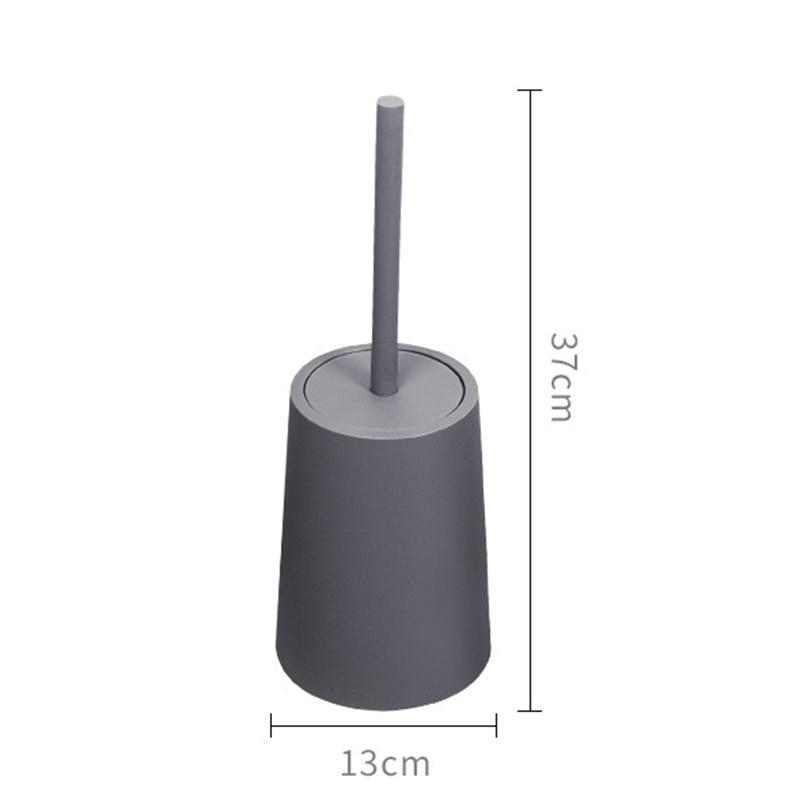 Toilet Brush Deep Cleaner Silicone Toilet Brush with No-Slip Long Plastic Handle and Flexible Bristle Silicone Toilet