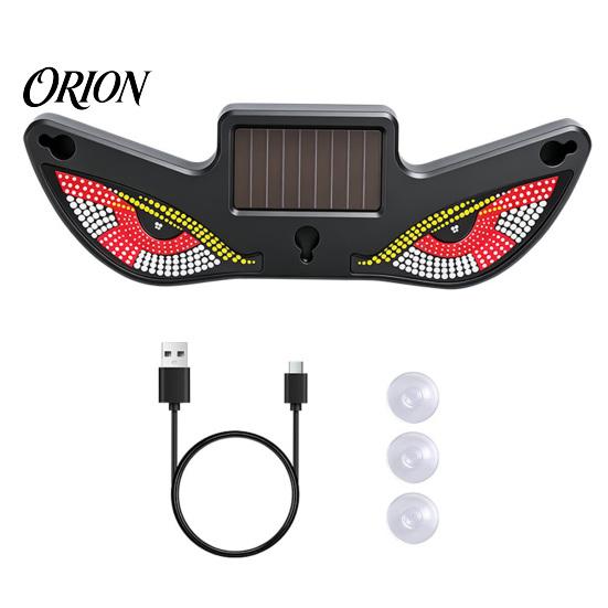 Gift for Car Enthusiasts Solar Demon Eyes LED Light, USB Wireless Animated Eye Warning Lights Windshield Window Suction Cup Light And Rear Window,