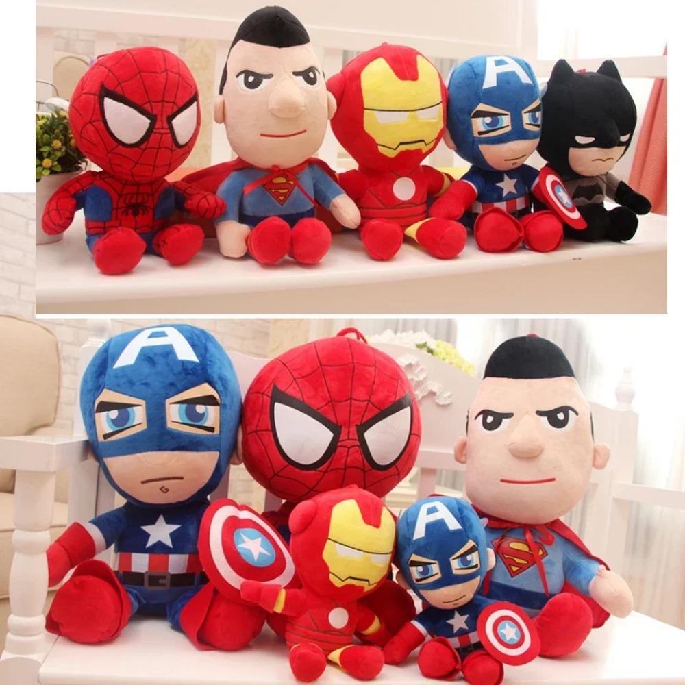 NEU 27cm Mann Spiderman Plüschtiere Filmfiguren Marvel Avengers Weicher Stofftier Held Captain America Eisen Weihnachtsgeschenke für Kinder
