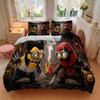 Minion Style Superhero Battle Printed 3pcs Bedding Set Soft Microfiber 1 Duvet Cover And 2 Pillowcases Home Bedroom Decor Xmas Gift Q1418