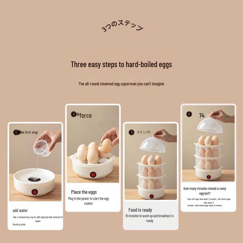 ZISIZ Electric Single Layer Egg Cooker & Steamer