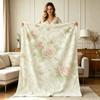 Weiche Flanell-Decke mit Rosen-Blumenmuster, Ganzjahresdecke für Sofa, Sessel, Schlafzimmer, Büro, Zuhause, Dekorative, Warme, Gemütliche Überwurfdecke für den Ganzjahresgebrauch