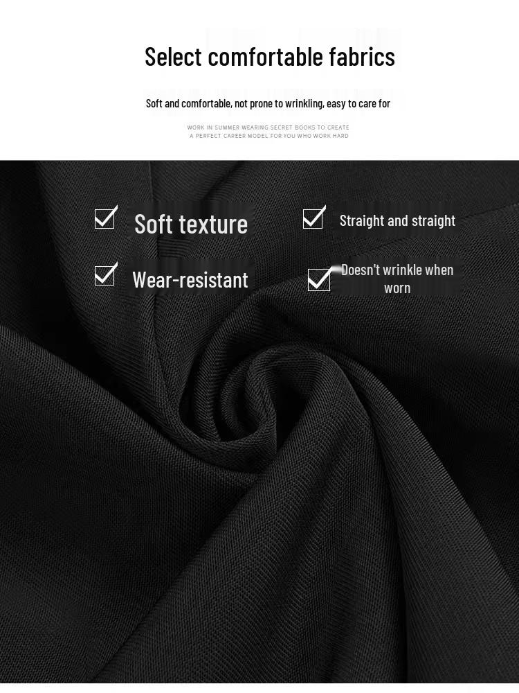 Formelles Schwarzes Anzugset für Damen für Frühling und Herbst - Professionelle Arbeitskleidung mit Jacke für Hotelrezeptionisten