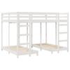 Triple Deck Bunk Bed Frame White 140 X 200 Cm