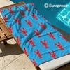 Nautiska Röda Krabbor på Blå Snabbtorkande Badhandduk Mikrofiber Strandhandduk Lättvikt Simning Camping Yoga Strand Ut