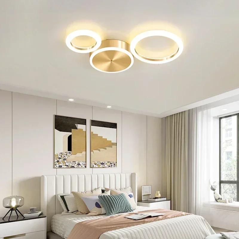 Modern minimalist LED ceiling light Nordic luxury gold ring light Living room dining room bedroom ceiling light Home decoration