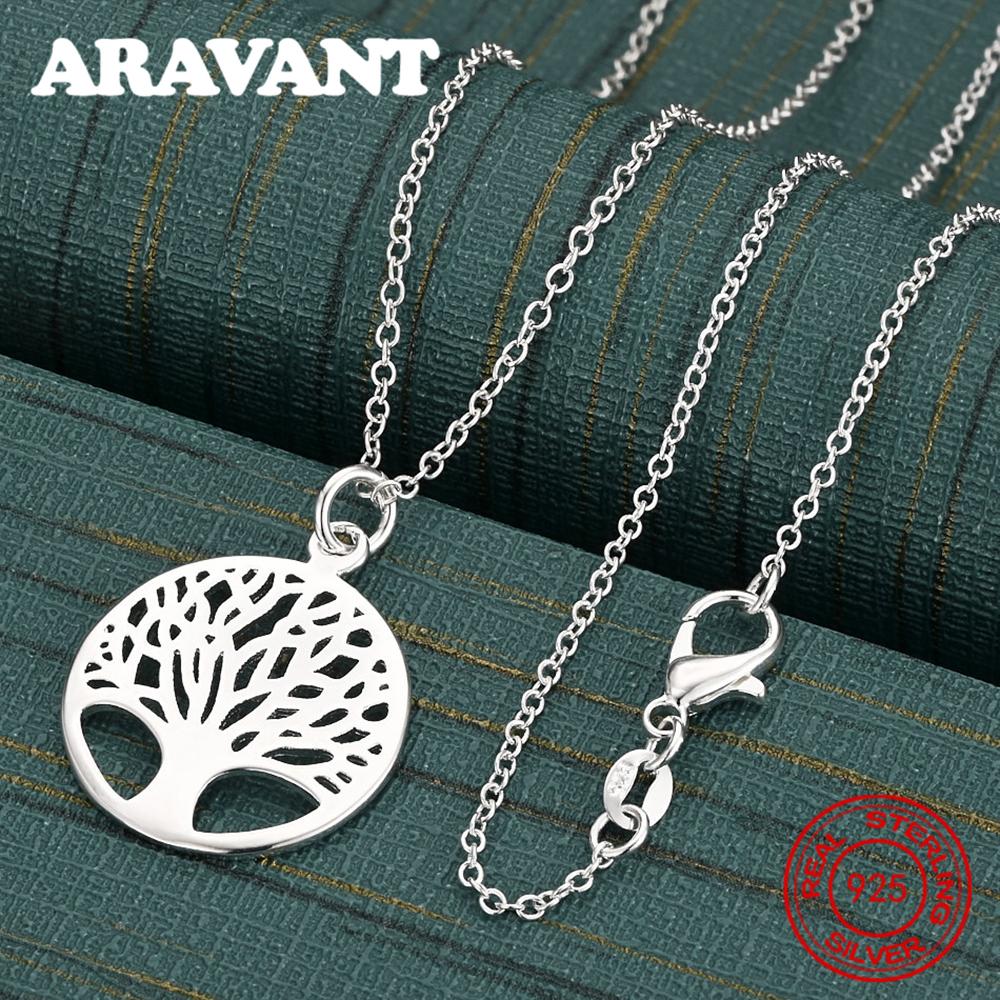 Copper Round Hollow Tree Of Life Pendant Necklace Women S Unique Gift Versatile Banquet Jewelry 45cm