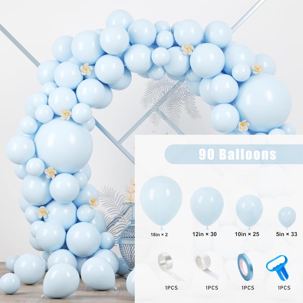 90PCS multi-color latex balloon set suitable for birthday parties, weddings, Valentine's Day party decoration