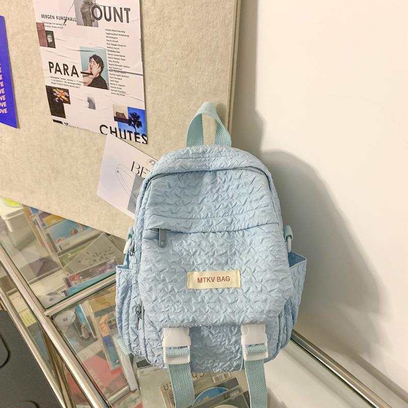 Adorable Candy Color Backpack with Korean Pendant - Milky Macaron Shades for Students