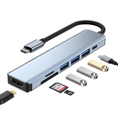 Ningchongfine USB Hub Typ C 7 in 1 Hub mit 4K USB USB Micro Card 100W PD Schnellladung Unterstützt USB Typ C OTG Technologie C HDMI, 2.0, 5Gbps, 3.0,